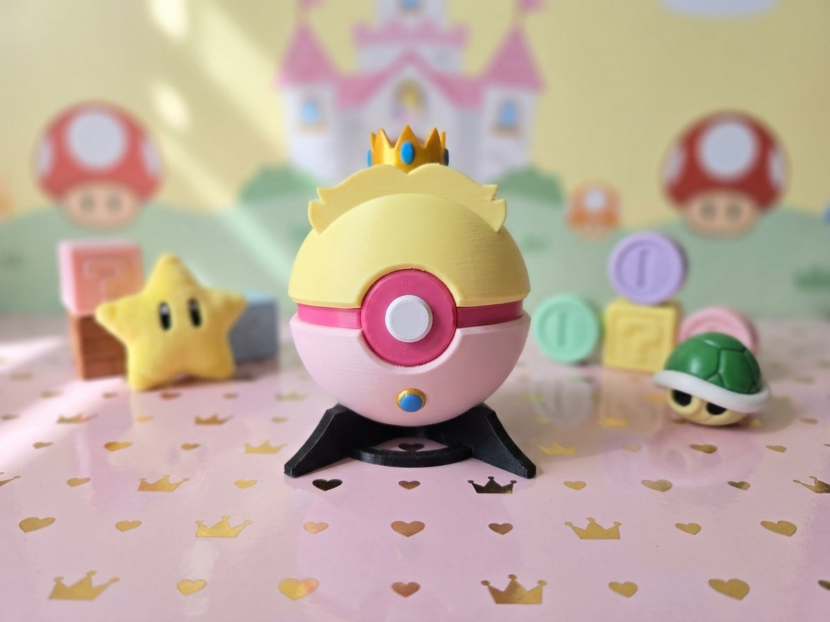Princess Peach Pokeball - 3D Printed Fan Art Collectible Display 1