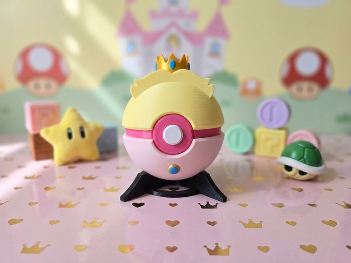 Princess Peach Pokeball - 3D Printed Fan Art Collectible Display