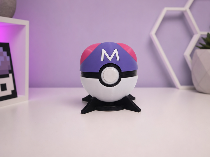 Master Ball Replica, Functional 3D Printed Prop for Cosplay and Desk Decor