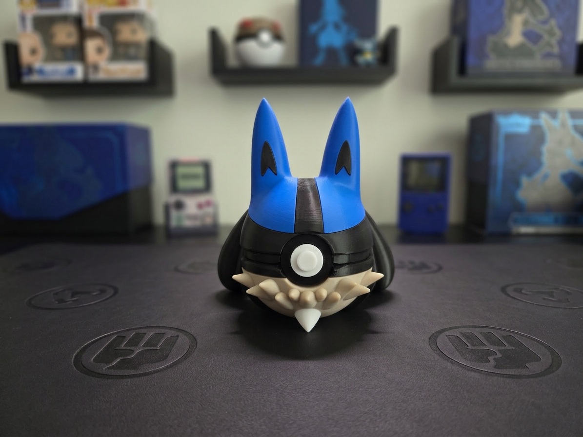 Lucario Pokeball Replica, 3D Printed Display Prop 1