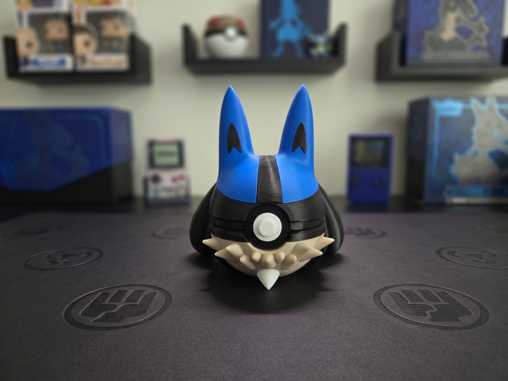 Lucario Pokeball Replica, 3D Printed Display Prop