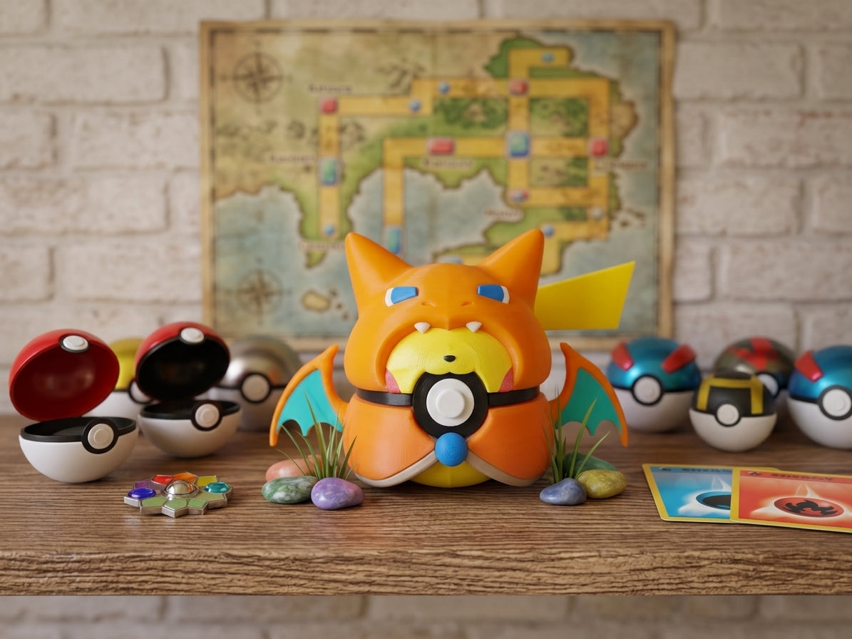 Pikachu in Charizard Poncho Figure - 3D Printed Pokémon Fan Art 1