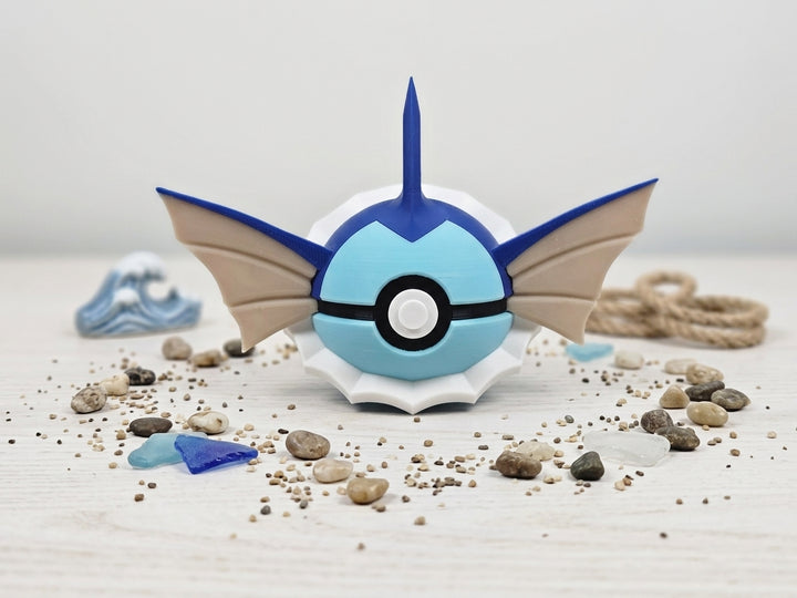 Vaporeon Pokeball - 3D Printed Pokemon Display Prop