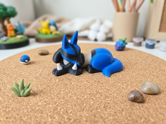 Sleeping Lucario Figurine - Pokémon Figure Desk Accessory 1