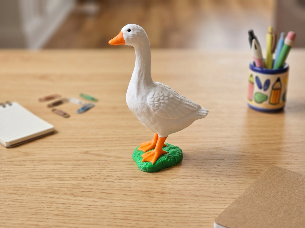 Desk Goose Figurine - 3D Printed Office Decor 1