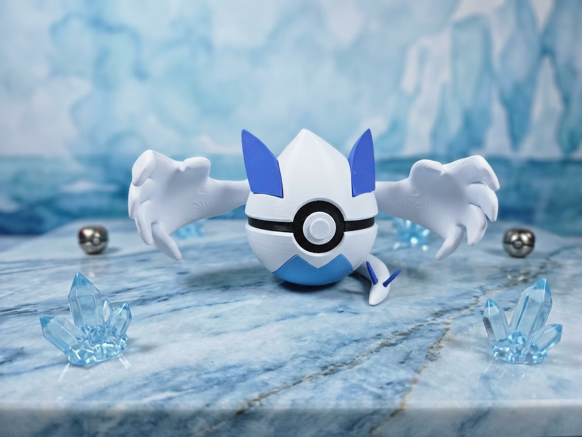 Lugia Pokeball - 3D Printed Non-Functional Display Figure 1