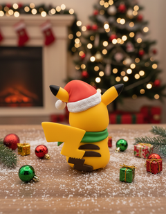 Santa Pikachu Figure - 3D Printed Pokemon Holiday Decor 5