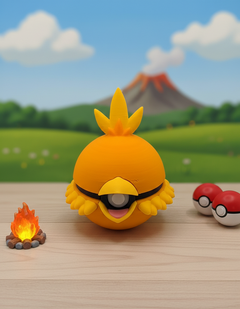 Torchic Pokeball Figure - 3D Printed Video Game Prop 1