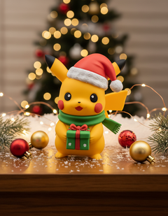 Santa Pikachu Figure - 3D Printed Pokemon Holiday Decor 1