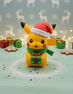 Santa Pikachu Figure - 3D Printed Pokemon Holiday Decor 6