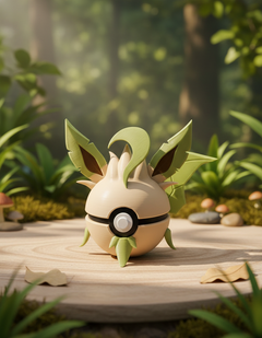 Leafeon Pokeball Figure - 3D Printed Prop for Gamer Desk Decor 1