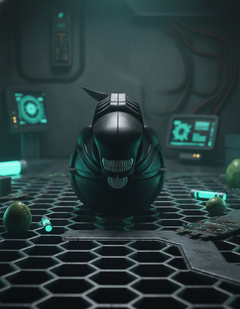 Xenomorph Pokeball - 3D Printed Sci-Fi Horror Collectible Desk Decor 4
