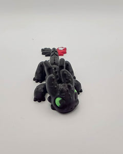 Articulated Toothless Mini Dragon, Poseable Fidget Desk Toy 2