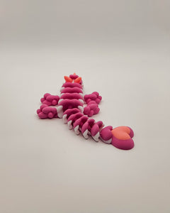 Articulated Heart Dragon - Small Pink Fidget Toy 3