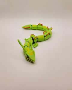 Articulated Rayquaza Figure - 3D Printed Gamer Desk Toy - 11.5 Inch 3