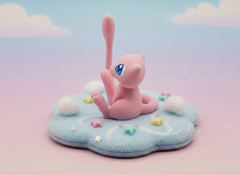 Mew Mini Figure - 3D Printed Pokemon Figurine, Geek Desk Decor 4