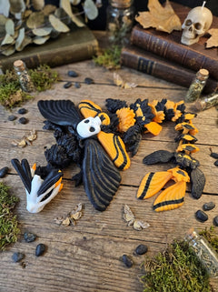Articulated Deathhead Moth Dragon - 19-Inch Poseable Gothic Figure 1