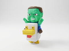 Minecraft Chicken Jockey Figure - Large 3D Printed Gamer Desk Decor 4
