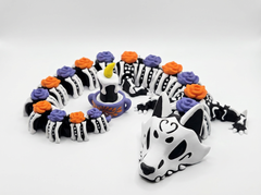 Day of the Dead Dragon, Articulated Fidget Toy - Orange and Purple 2