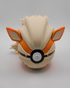 Arcanine Pokeball Figure, 3D Printed Collector's Item, Video Game Desk Decor 3