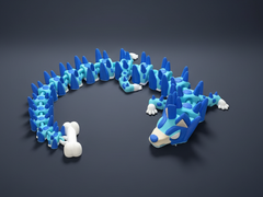 Bluey Dragon Articulated Figure - 3D Printed Fidget Desk Toy 3