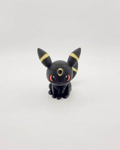 Umbreon Figure, 3D Printed Fan Art - Black and Gold Desk Decor 2