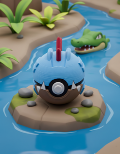 Feraligatr Pokeball Prop - 3D Printed Gamer Collectible 4