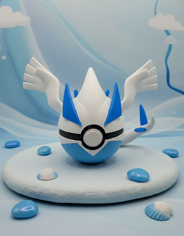 Functional Lugia Pokeball - 3D Printed Pokemon Replica, Cosplay Prop