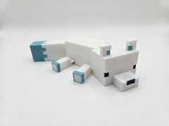 Minecraft Arctic Fox Figure, 3D Printed Pixel Art Statue 6