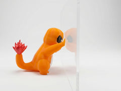 Charmander Pushing Glass Figurine, 3D Printed Gamer Desk Decor 5