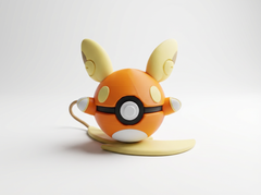 Alolan Raichu Pokeball Figure, Video Game Replica, Gamer Room Decor 2