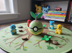 Turtwig Pokeball Replica - 3D Printed Sinnoh Starter Collector Prop 2