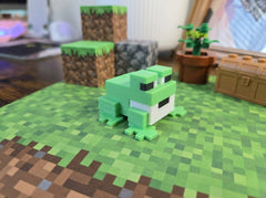 Minecraft Frog Figure - 3D Printed Gamer Decor, Pixel Art Style Collectible 2