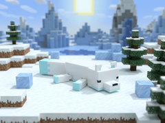 Minecraft Arctic Fox Figure, 3D Printed Pixel Art Statue 7