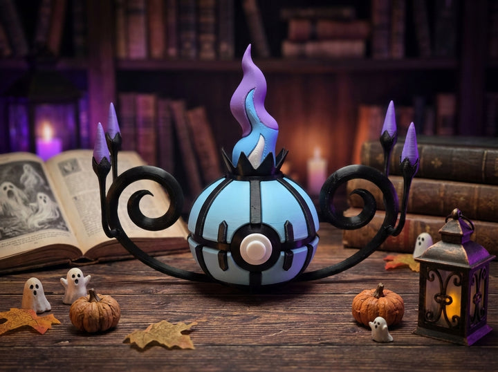 Chandelure Pokeball Replica - 3D Printed Fan Art, Ghost Type Gamer Decor