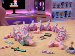 Articulated Gamer Dragon - Pink Fidget Toy and Desk Decor 5