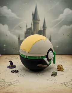 Draco Malfoy Pokeball, 3D Printed Wizard Figure, Slytherin Prop 4