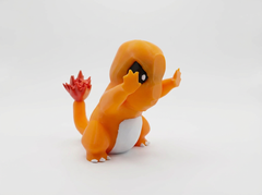 Charmander Pushing Glass Figurine, 3D Printed Gamer Desk Decor 4