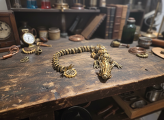 Articulated Steampunk Dragon - Bronze Clockwork Fidget Toy & Desk Decor 3