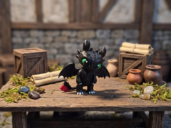 Articulated Toothless Dragon Figurine - Flexi Fidget Desk Toy