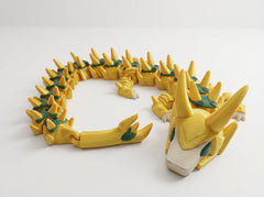 Articulated Loki Dragon - 3D Printed Gold & Green Mythical Figure 2