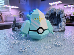 Regice Pokeball - 3D Printed Video Game Replica, Geek Desk Decor 2