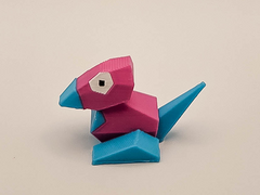 Porygon Figure - Low Poly Miniature, Retro Gaming Desk Accessory 3