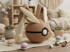 Lopunny Poke Ball Figure, 3D Printed Collectible, Gamer Desk Decor 5