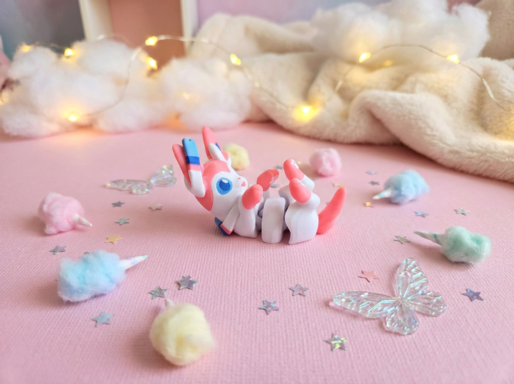 Flexi Sylveon Figurine, Articulated Pokemon Desk Toy