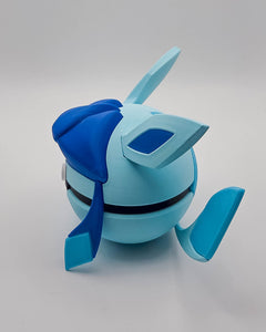 Glaceon Pokeball Replica - 3D Printed Figure, Gamer Desk Decor 3