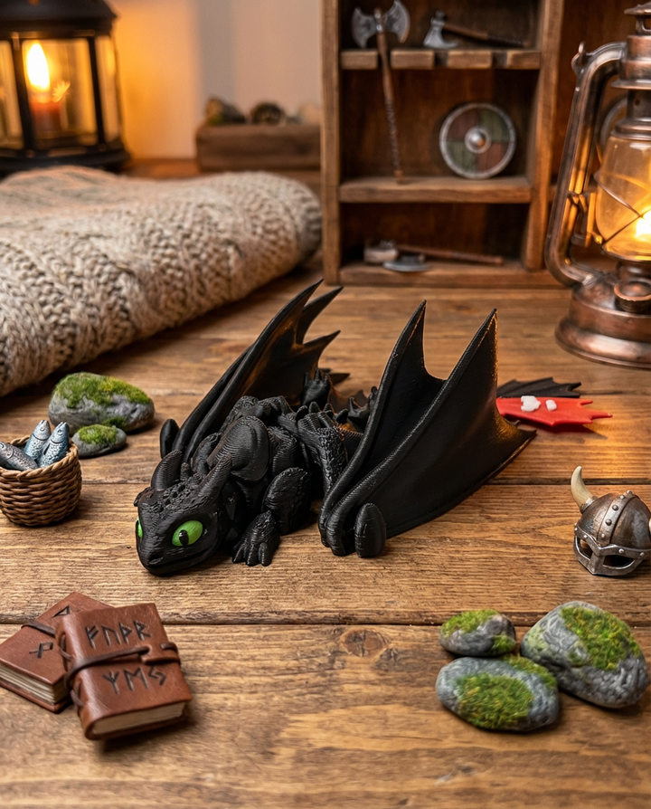 Articulated Toothless Dragon - Poseable 3D Printed Fidget Figure