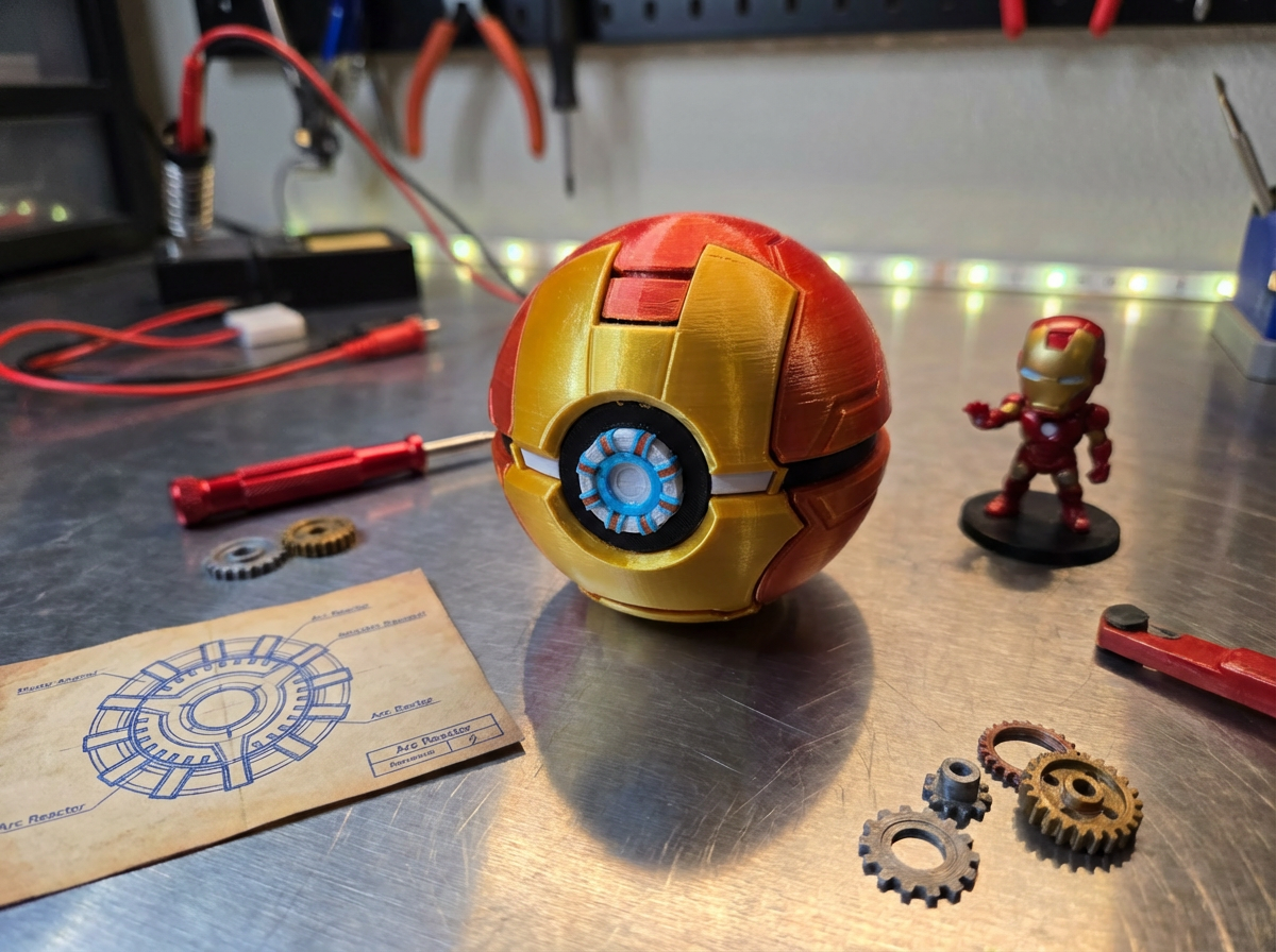 IronMan Pokeball - Superhero Crossover Collectible Prop 1