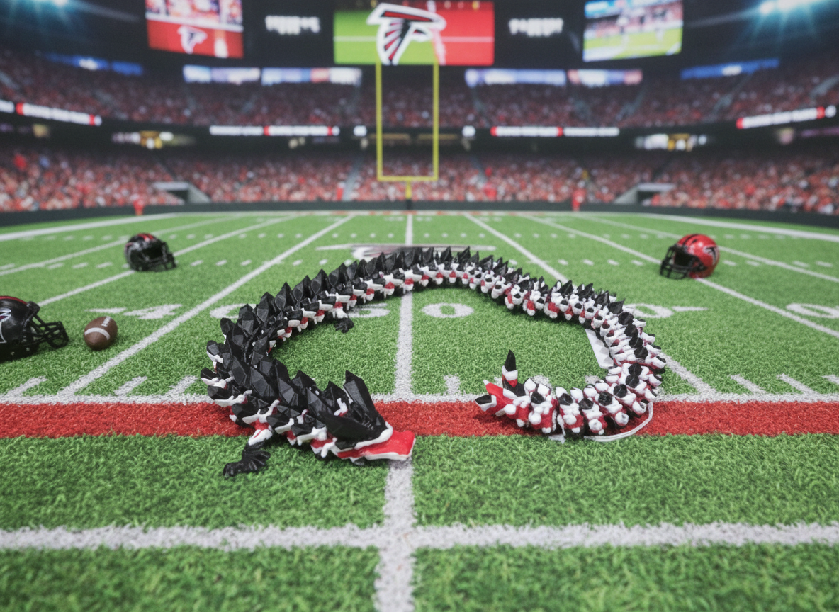 Atlanta Falcons Articulated Dragon - 25-Inch Fan Gift & Fidget Toy 1