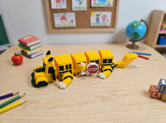 Articulated School Bus Dragon - Yellow Fidget Toy and Desk Decor 3